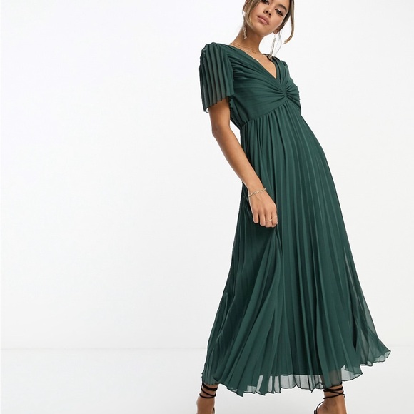 ASOS Dresses & Skirts - ASOS green flutter midi dress